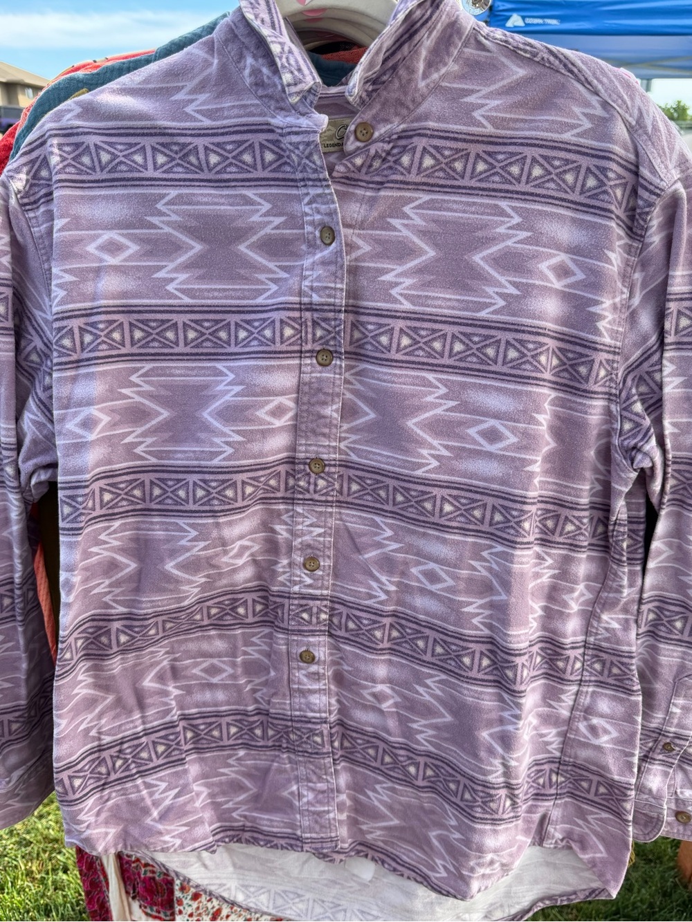 Cabela's Lavender Purple Patterned Button-Down Shirt